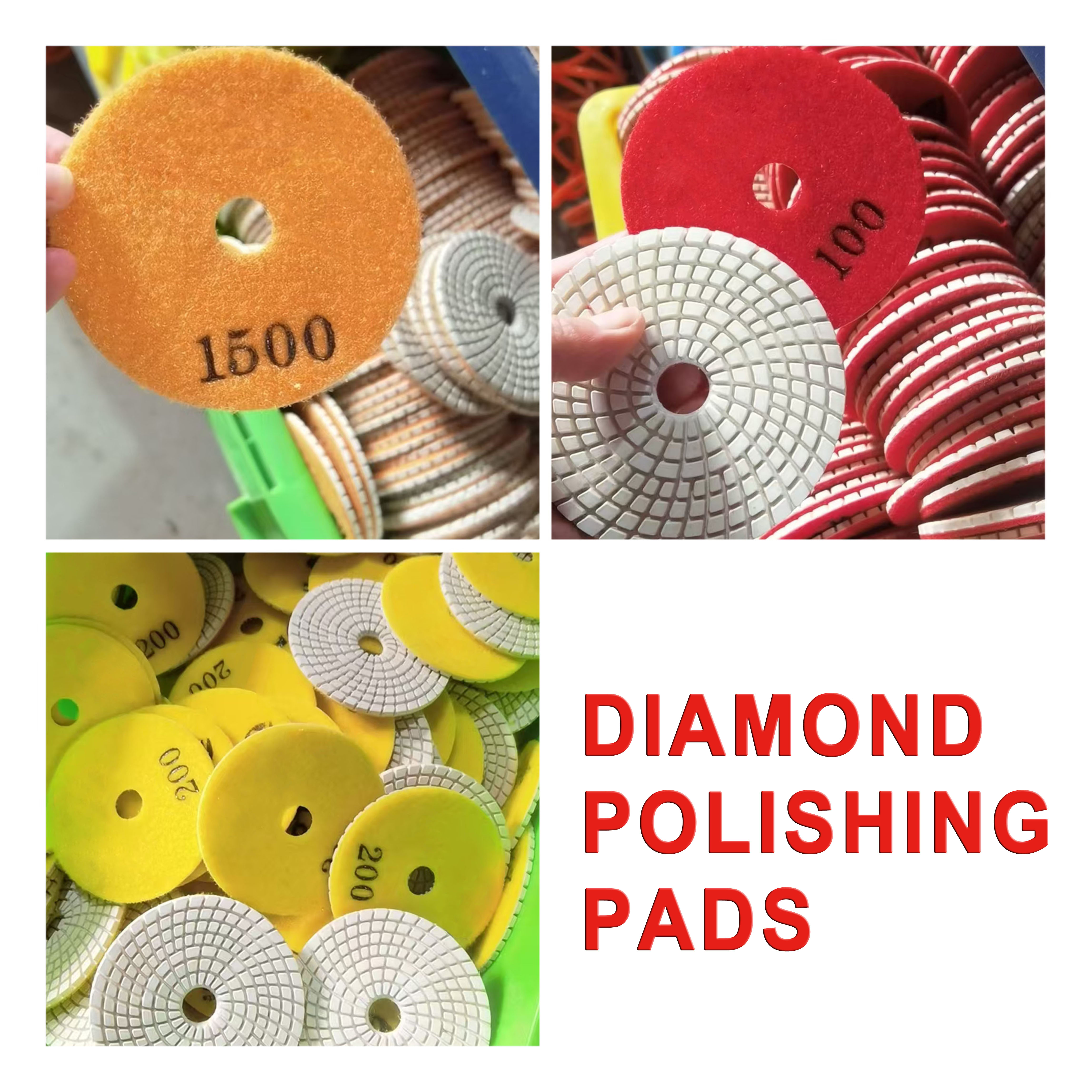 Wet stone diamond polishing pads