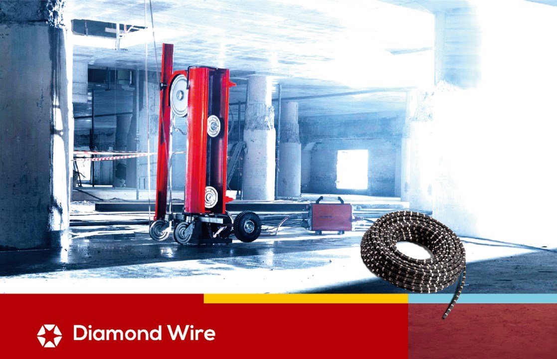 Rubber Coated Diamond Wire Saw for Reinforce Concrete Cutting
