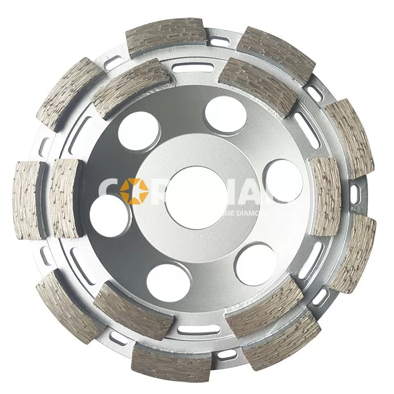 115mm silver brazed double row diamond grinding cup wheel