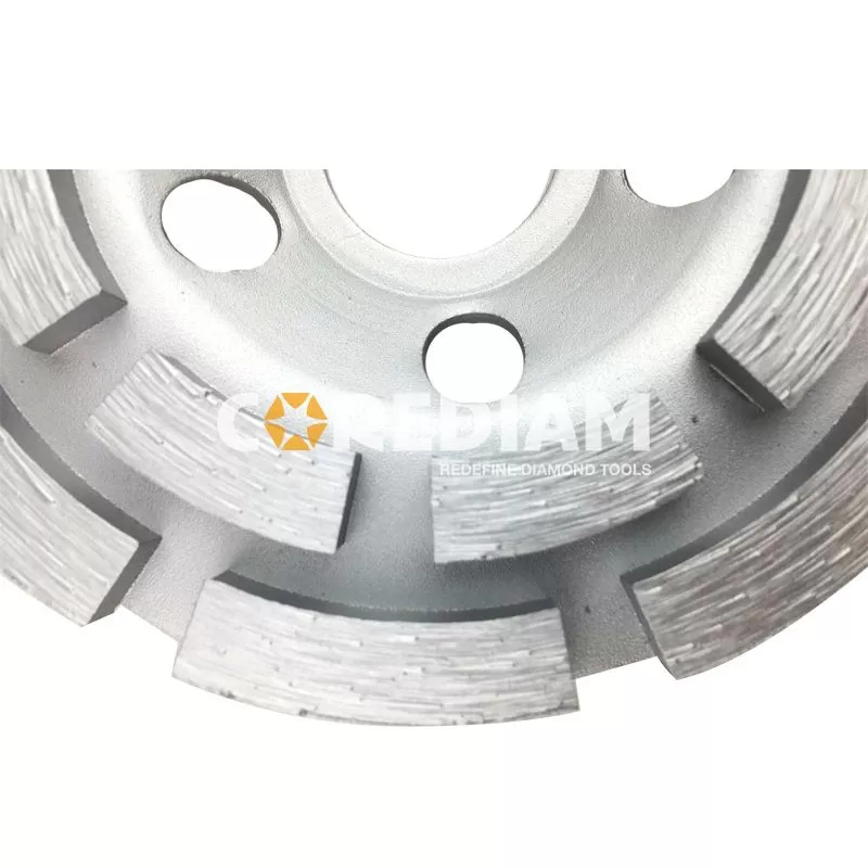 115mm silver brazed double row diamond grinding cup wheel