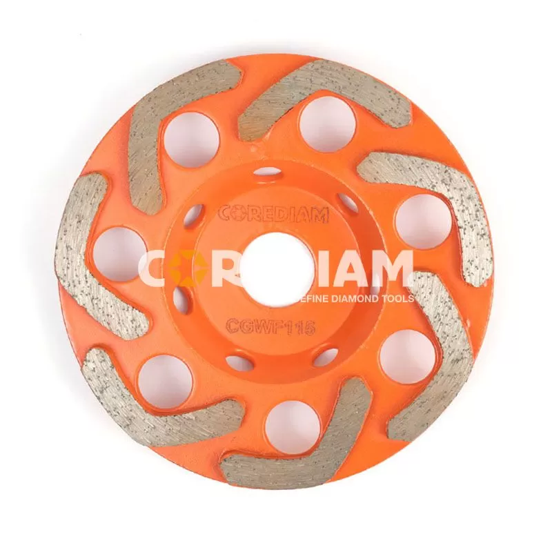 Diamond grinding cup wheel for concrete dry and wet grinding