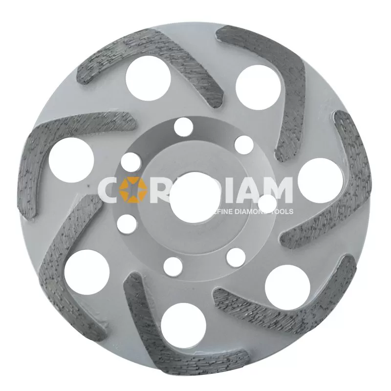 Diamond grinding cup wheel for concrete dry and wet grinding